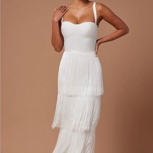 Never worn fringe maxi dress